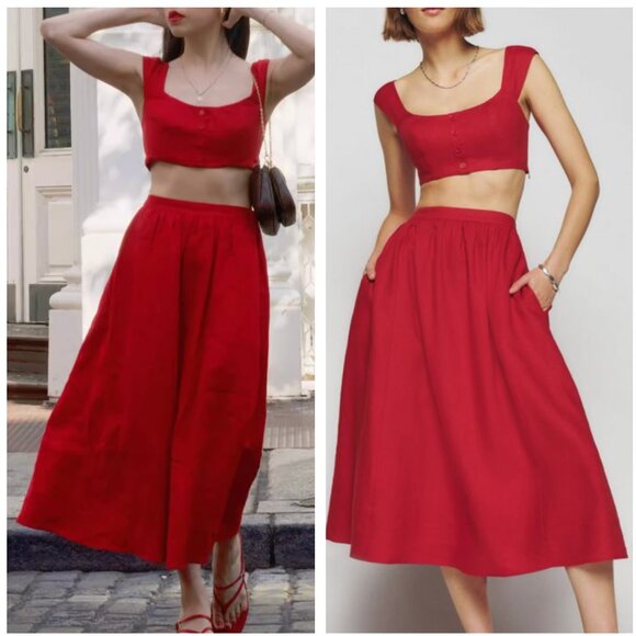 Reformation Scarlet Two-Piece Midi Dress - Picture 2 of 13
